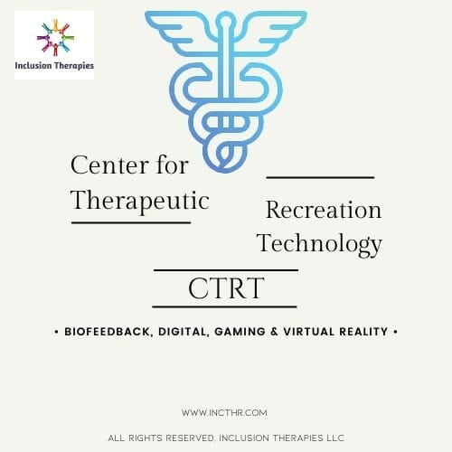 Graphic for center for therapeutic recreation technology (CTRT) biofeedback, digital, gaming and virtual reality