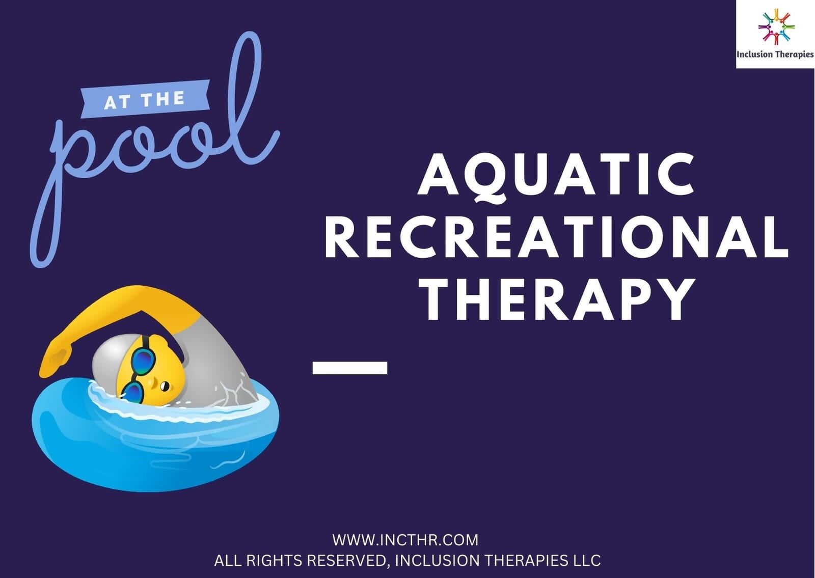 Graphic with words aquatic recreational therapy
