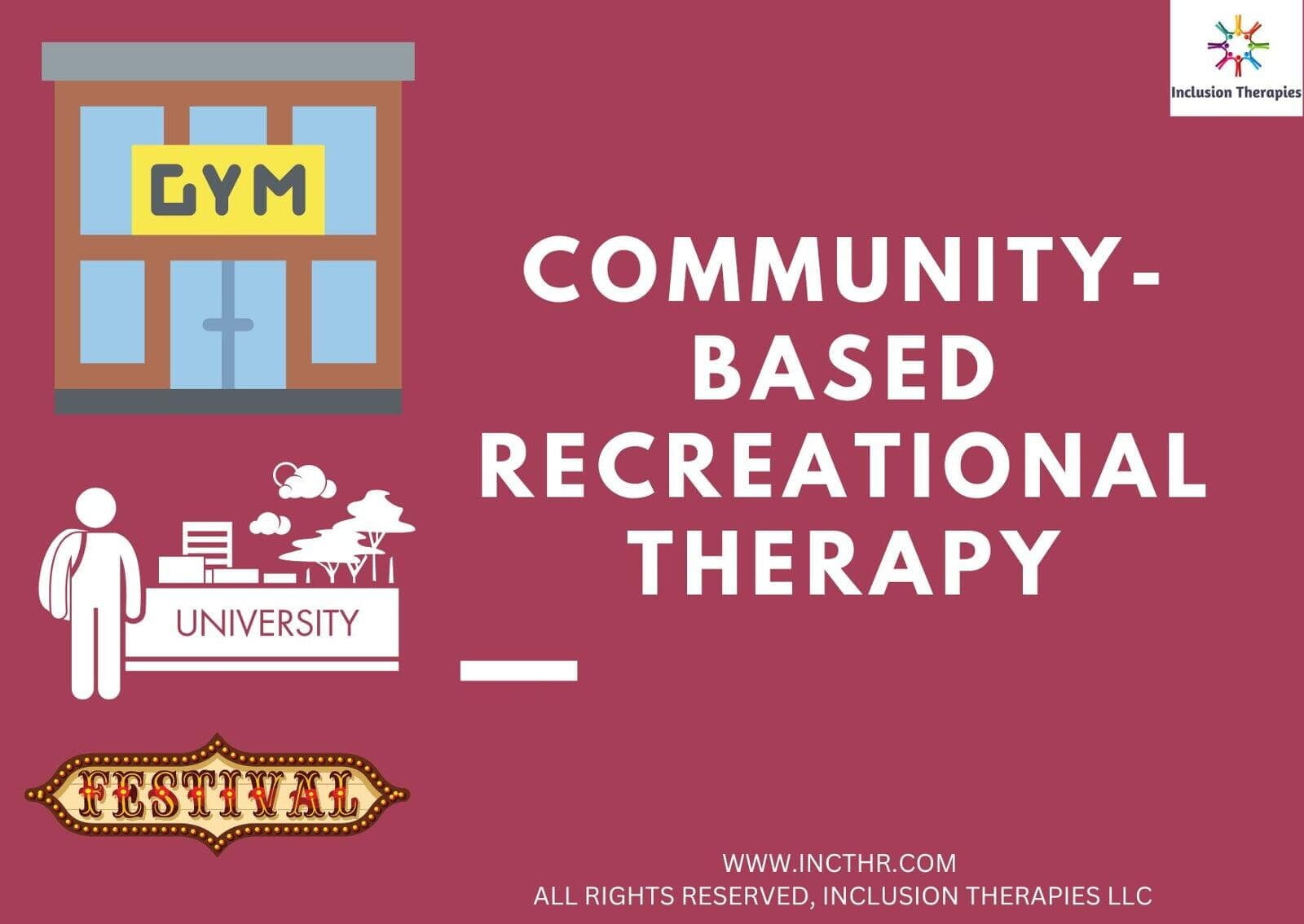 Graphic with words community-based recreational therapy