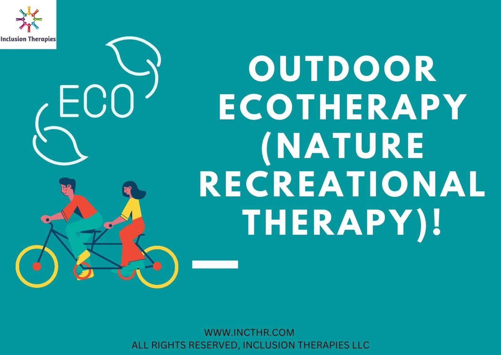 Graphic with words outdoor ecotherapy (nature recreational therapy)