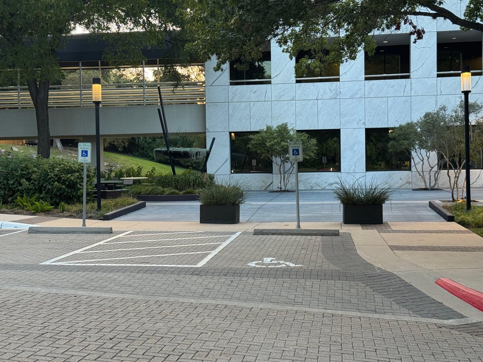 Picture of accessible parking in front