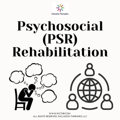 Graphic with words psychosocial rehabiliation